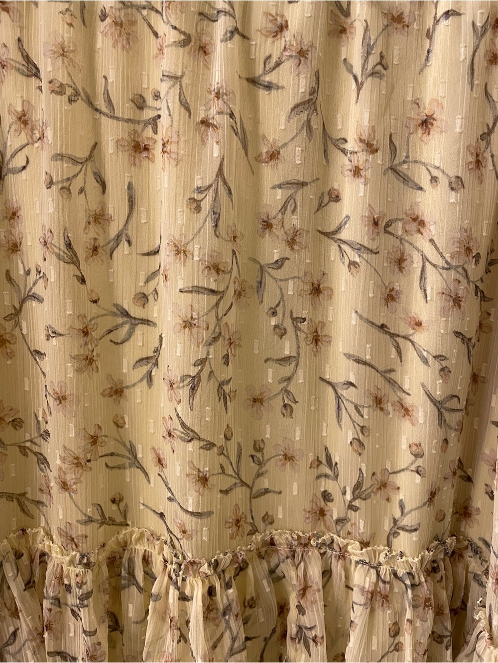 H&M Yellow Floral Chiffon Tiered Hi-Low Maxi Skirt - Picture 5 of 7